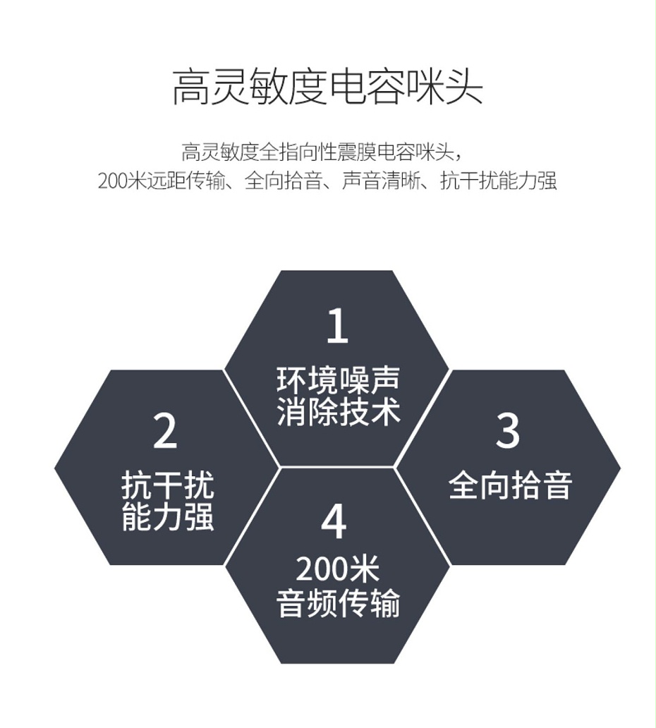 ?？低旸S-2FP1020-B 通用拾音器 ①、采用高靈敏度全指向性震膜電容咪頭，全向拾音、聲音清晰自然； ②、采用專業(yè)音頻處理技術(shù)，有效防止語音信號失真及衰減； ③、內(nèi)置雷擊保護、電源極性反接保護和靜電保護； ④、符合RoHS標準，在結(jié)構(gòu)上不含有歐盟禁用的危害性物質(zhì)； ⑤、通過歐盟CE標準，美國FCC認證； 通用拾音器 通用拾音器 通用拾音器 拾音器 拾音器 拾音器
