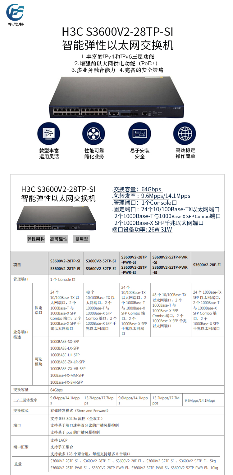 華三 智能網管企業(yè)級交換機